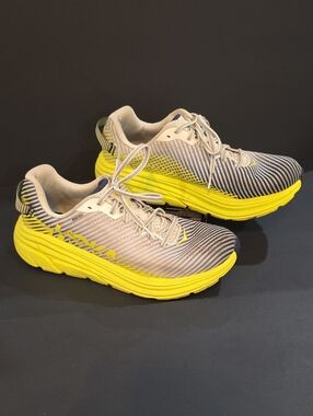 Hoka Rincon 2 Men's Neon Yellow & Gray Athletic Sneakers Size 9.5 Women Size 11